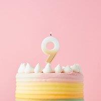 Club Green Gold Ombre Number '9' Celebration Candle