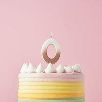 Club Green Rose Gold Ombre Number '0' Celebration Candle