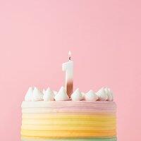 Club Green Rose Gold Ombre Number '1' Celebration Candle