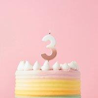 Club Green Rose Gold Ombre Number '3' Celebration Candle