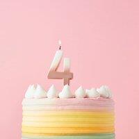 Club Green Rose Gold Ombre Number '4' Celebration Candle