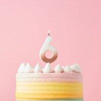 Club Green Rose Gold Ombre Number '6' Celebration Candle