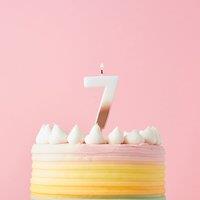 Club Green Rose Gold Ombre Number '7' Celebration Candle