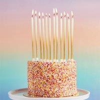 Club Green Gold Ombre Tall Skinny Celebration Candles - Pack of 12