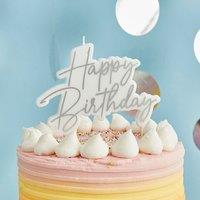 Club Green Silver Happy Birthday Celebration Candle