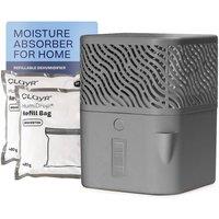 LIVIVO HumiDrop Refillable Dehumidifier 1000ml Grey with Drainage Spout