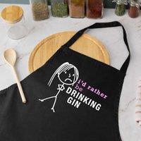 60 SECOND MAKEOVER I'd Rather Be Drinking Gin Apron in Black