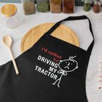 60 SECOND MAKEOVER I'd Rather Be Driving My Tractor Black Apron