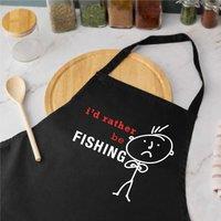 60 SECOND MAKEOVER I'd Rather Be Fishing Apron in Black