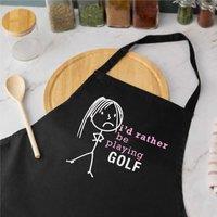 60 SECOND MAKEOVER I'd Rather Be Playing Golf Apron in Black