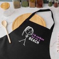 60 SECOND MAKEOVER I'd Rather Be On A Beach Apron in Black