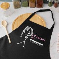 60 SECOND MAKEOVER I'd Rather Be Running Apron in Black