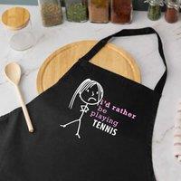 60 SECOND MAKEOVER I'd Rather Be Playing Tennis Apron in Black