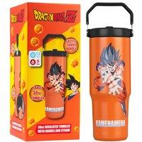 Dragon Ball Insulated Tumbler 850ml Stainless Steel Water Bottle Straw & Handle in Orange