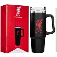Liverpool FC Insulated Tumbler 850ml Stainless Steel Water Bottle Straw & Handle in Black