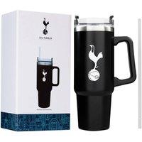 Tottenham Hotspur FC Insulated Tumbler 850ml Stainless Steel Water Bottle Straw & Handle in Black