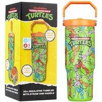 Teenage Mutant Ninja Turtles Insulated Tumbler 850ml Stainless Steel Water Bottle Straw & Handle in Green