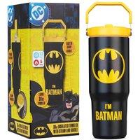 DC Comics Batman Insulated Tumbler 850ml Stainless Steel Bottle Straw & Handle in Black