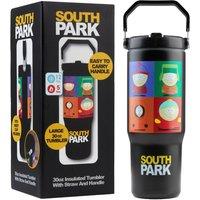 South Park Insulated Tumbler 850ml Stainless Steel Water Bottle Straw & Handle in Black