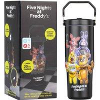 Five Nights At Freddy's Insulated Tumbler 850ml Stainless Steel Water Bottle Straw & Handle in Black