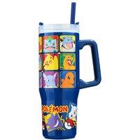 Pokemon Insulated Tumbler 920ml Stainless Steel Water Bottle Straw & Handle in Blue