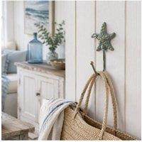 Gifts Direct 2 U Starfish metal coat hook, teal, wall-mounted in Teal