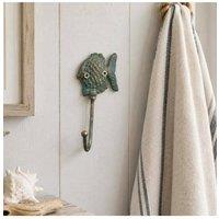 Gifts Direct 2 U Nautical Metal Coat Hook, Teal, Fish Design in Teal