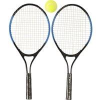 MANTRARAJ 2 Player Tennis Set With Carry Bag Aluminum Alloy Tennis Racquet Set in Black