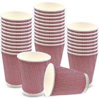 MANTRARAJ 8oz Disposable Coffee Paper Cups VIP Designed 3-PLY Coffee Cups in Red | Size: 100 Pieces
