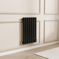 Banyetti Orva Black Horizontal Single Oval Column Radiator - 600mm x 413mm