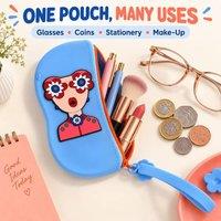 BluCore Silicone Zip Pouch Multi-Use Makeup, Glasses Case in Blue