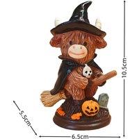 Quipulse Highland Cow Resin Figurines in Brown