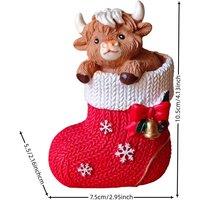 Quipulse Highland Cow Resin Figurines in Red