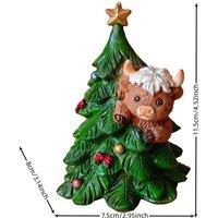 Quipulse Highland Cow Resin Figurines in Green
