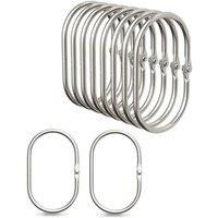 PAWNORA 12Pcs Shower Curtain Rings in Silver