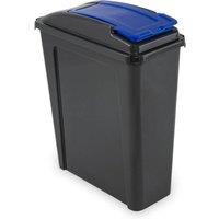 PAWNORA blue LID 25L Plastic Bin With Flap Lid in Charcoal