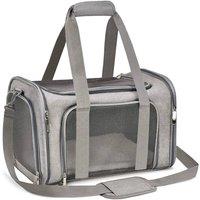 SPETLEK Pet Travel Bag Soft Portable Fold Puppy Shoulder Carrier in Grey | Size: 100 cm x 15 cm
