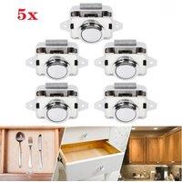 SPETLEK 5pcs Push Button Catch Lock Cupboard Door Handle Knobs in Silver | Size: 10000mm x 520mm