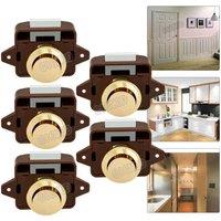 SPETLEK 5X Push Button Catch Lock Motorhome Campervan Cupboard Cabinet in Brown | Size: 10000mm x 520mm