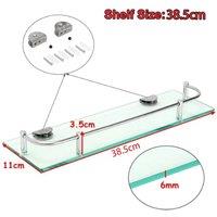 FORGEVIO 40cm/16in Wall Mounted Shelf Bathroom in Clear | Size: 180 cm width x 180 cm drop