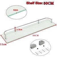 FORGEVIO 50cm/20in Wall Mounted Shelf Bathroom in Clear | Size: 180 cm width x 180 cm drop