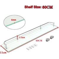 FORGEVIO 60cm/24in Wall Mounted Shelf Bathroom in Clear | Size: 180 cm width x 180 cm drop