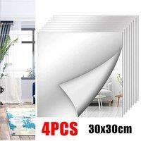 SPETLEK Acrylic Mirror Tiles Self Adhesive DIY Home Wall Decor Non Glass in Silver | Size: 100 cm x 60 cm