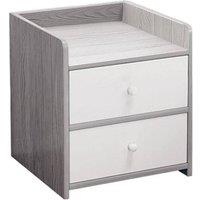 FORGEVIO 2 Drawer Bedside Table Nightstand Bedroom Furniture in Grey | Size: 0.6m2