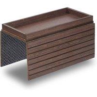 FORGEVIO Brown-Stained Bamboo Wood Sofa Armrest Tray in Brown | Size: 0.6m2