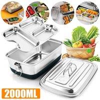 PAWNORA Stainless Steel Lunch Box Food Container in Silver