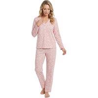 Marlon Women's Soft Cotton Blend Top & Pyjama Pants Set in Pink | Size: 16-18