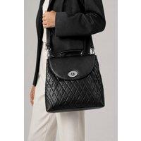 LARANGE Women's Quilted Top Handle Satchel Crossbody Bag in Black | Size: 1 Pack