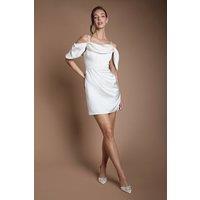Coast Women's Satin Corset Mini Wedding Dress in Ivory | Size: 12
