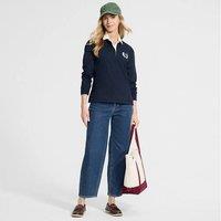 Lands' End Women's Petite Traditional Rugby Polo Shirt in Navy | Size: Small